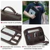 Bolsas de lona Estuche de almacenamiento de cuero genuino para Mac iPad Mouse Auricular Accesorios electrónicos Bolso de viaje Caja organizadora de gran capacidad