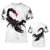 Мужские футболки T Scorpion футболки животные 3D Печать Уличная одежда Мужские женщины повседневная мода негабаритная рубашка с короткими рукавами детские футболки