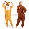 Startseite Kleidung Tier Onesies Elch Overall Erwachsene Frauen Männer Pyjama Set Flanell Rentier Warme Weiche Onepiece Weihnachten Paar Passende Nachtwäsche x0902