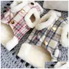 Hundebekleidung Mode Plaid Harness Jacke Winter Warme Haustierkleidung für kleine Hunde Chihuahua Yorkies Mantel Welpen Haustiere Kleidung Manteau Chi Dhyod