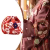 Kopplingspåsar japanska dragkastarväska handväska matlagring gåva påse