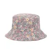 Chapeaux à larges bords Chapeaux de seau Mode Floral Print Bucket Hat Femmes Double Face Coton Réversible Protection Solaire Cap Femme Panama Pêcheur 230831