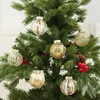 Autres fournitures de fête d'événement Boule de Noël Glod 6 cm Boules en plastique transparentes Décorations d'arbre de Noël Adornos Navidad Année Vente Ornement de Noël 230831