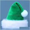 Cappelli da festa Natale Rosso Blu Verde Nero Adt Cappello di Natale in peluche per bambini Cappello da Babbo Natale Decorazioni natalizie T9I002122 Consegna di goccia Dh7Xp