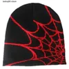 Beanie / Skull Caps Spider Web Beanies Y2K Gótico Jacquard Chapéu De Malha Lã Acrílico Mulheres Inverno Quente Chapéus De Esqui Skullies Elastic Sport Cap T230731