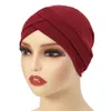 Front croisé intérieur Hijab chapeau femmes musulman Jersey Ninja casquette foulard bonnets Bonnet doux sous-écharpe perte de cheveux chapeaux enveloppement