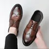 Geklede schoenen herfst heren echt leer business casual Britse stijl brogue zachte zolen designer oxfords zwart bruin m96096