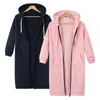 Cappotto casual da donna manica lunga con cerniera tasche con cappuccio giacche calde felpe con cappuccio invernale all'aperto