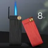 2021 Ultra-thin Metal Flint Lighters No Gas Lighter Butane Turbo Jet Cigar Cigarettes Windproof Gadgets For Men ULE5