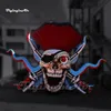 Teschio gonfiabile gigante spaventoso del capitano pirata di 5 m con tentacoli di polpo e spade per la decorazione di carnevale di Halloween