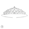 Kristal tiara taçlar prenses gümüş rhinestone kafa bandı kadınlar kızlar zarif saç aksesuarları doğum günü partisi düğün balo balo palyaço shiney başlıkları