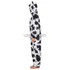 abbigliamento per la casa Eraspooky Mucche per adulti Pigiama Donna Tutine con cappuccio Uomo Completo per il corpo Indumenti da notte Animale Kigurumi Cosplay Carnevale Costume di Natale x0902