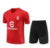 23 24 MilanS Treino Tuta Maglia Camisa de Futebol Terno de Treinamento Survetement Camiseta de Foot 2023 2024 IBRAHIMOVIC Chandal Kit Futebol Manga Curta Fatos de Treino