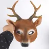 Cosplay Mask Halloween Party Animal Deer Head Pu Leather Carnival Cospaly Realistic X0803201G