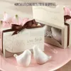 Whole-40pcs lot20boxes Love bird salière et poivrière en céramique faveurs de mariage pour le cadeau de mariage le moins cher 198v