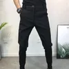 Erkek pantolon 2023 Streetwear Sıradan Takım Yüksek kaliteli harem moda erkekler ince fit ayak bileği uzunluk ofis pantolon kıyafet a27