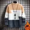 Men's Sweaters Winter Men Half High Collar Knitted Sweater Casual Bottoming Mink Velvet Thicken Jacquard Male Pullovers