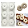 Baking Moulds 6 Cavity Strip Circle Silicone Soap Mold DIY Handmade Candle Cake Mould Supplies Cylinder Round Soap Form 230831