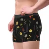 Cuecas bonitas flores florais homens roupa interior boxer shorts calcinha sexy cintura média para homme