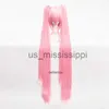 Cosplay Wigs High Quality Vocaloid Miku Cosplay Wig Long Heat Resistant Synthetic Hair Clip Ponytails Wigs Wig Cap x0901