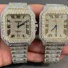 USNR Stylowe niestandardowe hip -hop luksusowe gigantyczne stalowe stal mrożone diamenty moissanit zegarek G1VD89KT31PNZ9DDB