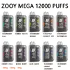 Zooy mega 12k puf 12000 e sigara puf vape tek kullanımlık puf 9000 kasırga 9k puflar çubuk şarj edilebilir pil 0% 2% 3% 5 vape kalem kiti önceden doldurulmuş arabalar Pod 12K