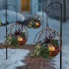 Décorations de Noël Décoration suspendue Panier de fleurs artificielles lumineuses avec chaîne lumineuse DIY Ornement extérieur Decor301W