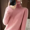 Women's Sweaters Women Sweater Winter Cashmere Turtleneck Warm Knitwear Casual Solid Bottoming Shirt Fashion Knit Pullovers Brown