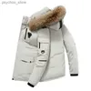 Parkas masculinas novas 2023 inverno engrossar quente pato branco jaqueta esportiva outwear destacável gola de pele capuz puffer casacos homem tops parkas q230831