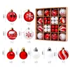 Andra evenemangsfestleveranser 44st julkulor ornament för juldekorationer Xmas Tree Shatterproof Ornaments med hängande slingans semesterparty dekor 230831