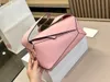 7A makeup bag shoulder bag puzzle large capacity zipper leather bag body linen adjustable shoulder strap vacation casual crossbody designer 29cm free shipping