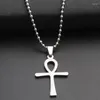 Pendentif Colliers 1pcs en acier inoxydable fille croix bénédiction collier simple religion chrétienne jésus foi chanceux cadeau bijoux