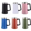 Water Bottles double walled stainless steel beer cup with handle large capacity outdoor insulated beer cup 710ml 230831