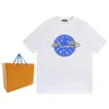 여름 새 짧은 슬리브 티셔츠 이중 원사 패브릭 스테레오 레터 셔츠 인쇄 여성 남자 라운드 목 티셔츠 오리지