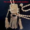 Pendant Necklaces Algerian women's wedding dress tassel crystal sweater chain Beautiful long necklace adjustable length 230831