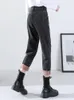 Jeans pour femmes en peluche pelucheux hiver épais chaud longueur cheville Harem Vaqueros décontracté élastique taille haute Denim pantalon Baggy Kot Pantolon coréen