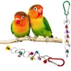 Другие птицы поставляют 1 пункт Parrot Bite Toy Ring Колокол Висящий свинг -разжечь пытье в качелях с аксессуарами колокольчиков