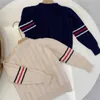 Kindermerktrui voor meisjes, jongens, sweatshirt, unisex warme trui met hoge hals voor herfst en winter