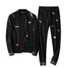 Men's Tracksuits Spring and autumn trend personality small bee embroidery casual men's suit wild sweater jacket trousers two-piece set in stock 230831
