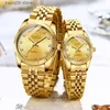 Altri orologi CHENXI Lover es Luxury Business Acciaio inossidabile Oro Uomo Classico Impermeabile Per donna Strass Coppia regalo T230905