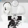 Cosplay Perücken Spiel NieRAutomata 2B Perücken YoRHa Nr. 2 Typ B Cosplay Perücke 33 cm Kurze Whirt BoBo Hitzebeständige Halloween Perücken Kostenlose Perückenkappe x0901