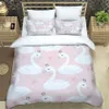 Sängkläder set rosa svantryck sängkläder setSboyGirl barn vuxna för sängar quilt täcker fodral sängkläder set r230901