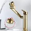 Rubinetti per lavandino del bagno Rubinetto multifunzionale Oro Acqua fredda Ponte fuoribordo universale Bronzo antico