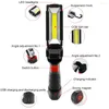 Portable Lanterns LED Handheld 360 Degree Rotation COB Emergency Lamp USB Charging Torch For Outdoor Car Maintenance