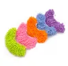 50 paires (100 pièces) poussière Chenille microfibre vadrouille pantoufle maison nettoyant paresseux sol nettoyage pied chaussure couverture