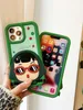 Designer Cartoon Stéréoscopique Lunettes de soleil mignonnes Fille iPhone 14 13 pro max 11 12 12Pro 14plus 7 8 plus x xs xr Étui de téléphone en silicone haut classique