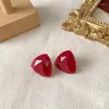 Boucles d'oreilles Vintage vin rouge acrylique pour femmes, bijoux géométriques ronds carrés irréguliers, petit coréen 2023