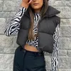 Coletes femininas 2023 inverno casual mulher preto solto curto colete feminino moda oversized cor sólida tanque senhoras básico quente sem mangas jaqueta