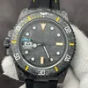 Carbono automático 40mm mecânico masculino safira relógio de lona luminoso designer à prova dwaterproof água relógios pulseira relógio ouro kneen