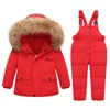 Manteau en duvet d'hiver pour filles et enfants, combinaisons de neige épaisses, Parka pour garçons, veste d'extérieur à capuche, combinaisons chaudes pour bébés